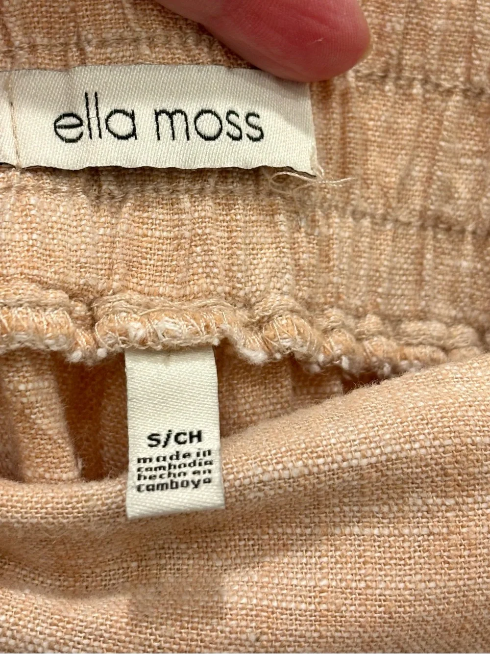 Ella Moss Wide Leg Pants in Soft Blush Peach